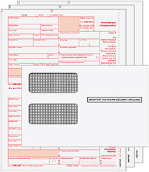 BUNDLE - Laser 1099-NEC (non-employee compensation) 3 part set w/envelopes