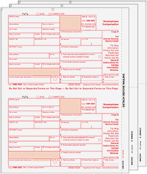 Laser 1099-NEC (non-employee compensation) 3 part set